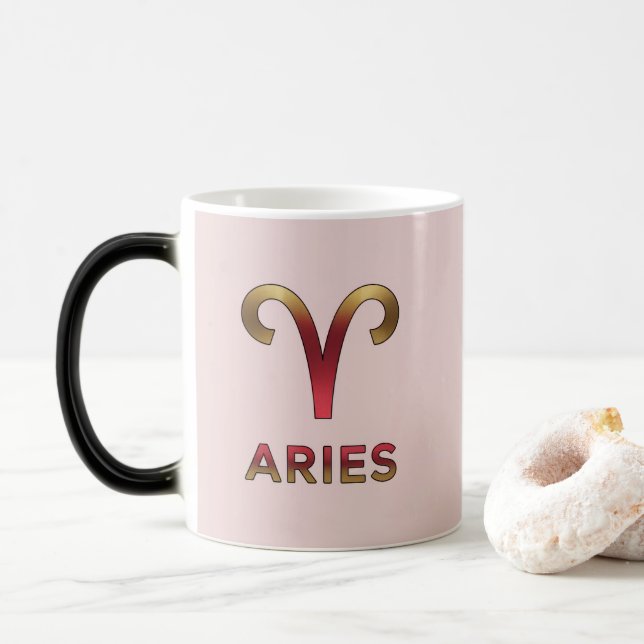 Taza Mágica Pink Aries Glyph Red Gold Morphing Mug (Con donut)