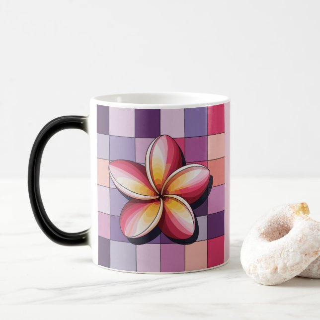 Taza Mágica Pink Plumeria Flower Morphing Mug (Con donut)