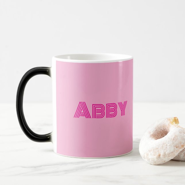 Taza Mágica Pink Your Text Morphing Mug (Con donut)