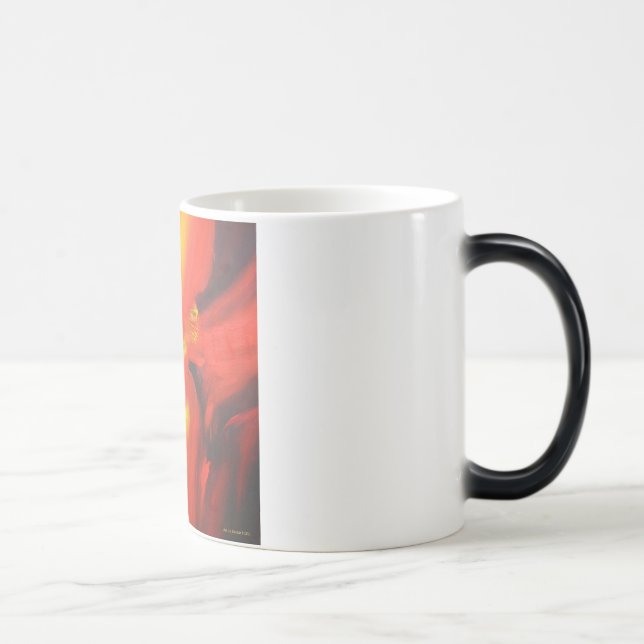 Taza Mágica Pintura de expresionismo verde amarillo rojo abstr (Derecha)
