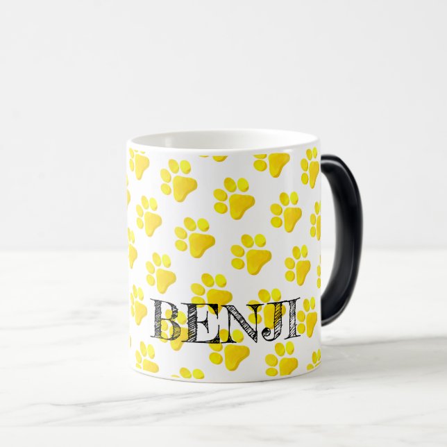 Taza Mágica Pintura Impresiones MASCOTA NOMBRE moderno Cuatro  (Anverso derecho)