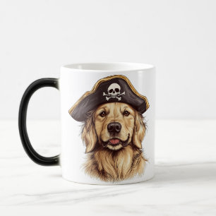 Taza Mágica Pirate Golden Retriever Dog Skull