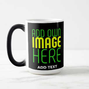 TAZA MÁGICA PLANTILLA DE TEXTO DE IMAGEN NEGRA SENCILLA EDITAB