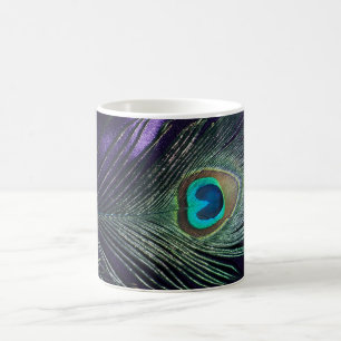 Taza Mágica Pluma púrpura impresionante del pavo real