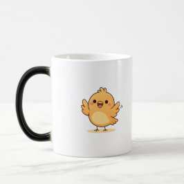 Taza Mágica Pollito Lindo Sorprendido Dibujo Animado Minimalis