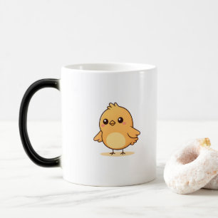 Taza Mágica Pollito Lindo y Confundido Dibujo Animado Minimali