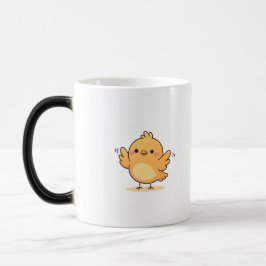 Taza Mágica Pollito Tímido Lindo Dibujo Minimalista
