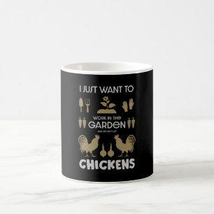 Taza Mágica Pollos Y Jardinería