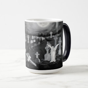 Taza Mágica Por la noche en el cementerio - Ángel con el diabl