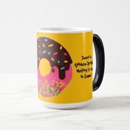 Taza Mágica Postre, Donut con Sprinkles de Arcoíris, Doughnut