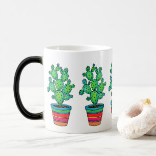 Taza Mágica Precioso Cactus De Acuarela En Bella Cacería