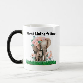 Taza Mágica Primer Día de la Madre lindo elefante Mug