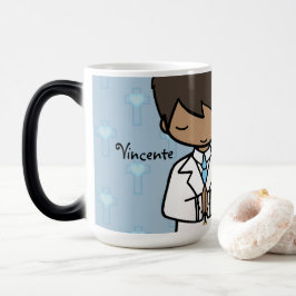 Taza Mágica Primer nombre adorable del azul del muchacho de la