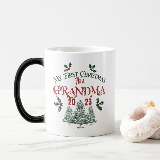 Taza Mágica Primera Navidad como abuela (Con donut)