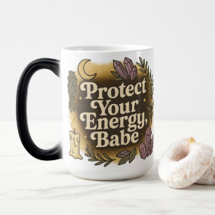 Taza Mágica Protege Tu Energía Diseño Celestial Vintage