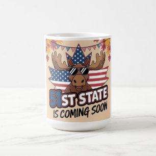 Taza Mágica Próximamente el estado 51 Alce patriótico Bandera