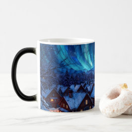 Taza Mágica Pueblo de invierno de vidrio emplomado panorámico