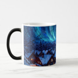 Taza Mágica Pueblo de invierno de vidrio emplomado panorámico