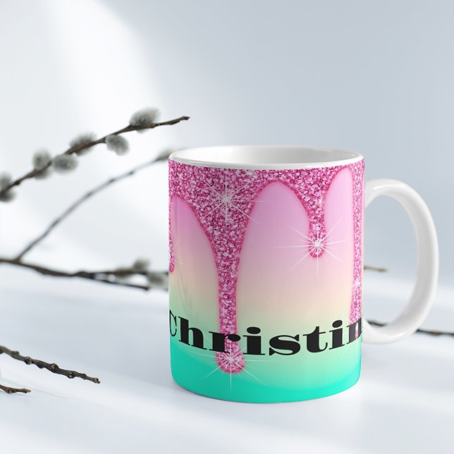 Taza Mágica Purpurina de goteo personalizado Latte Mug persona (Subido por el creador)