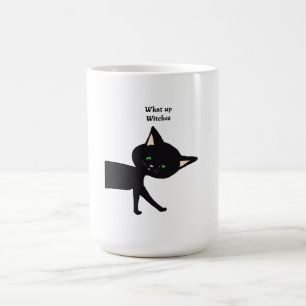 Taza Mágica ¡Qué Muñecas! Gracioso gato negro con ojos verdes