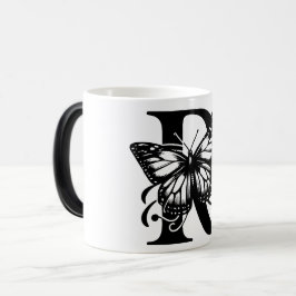 Taza Mágica R Alphabet black butterfly