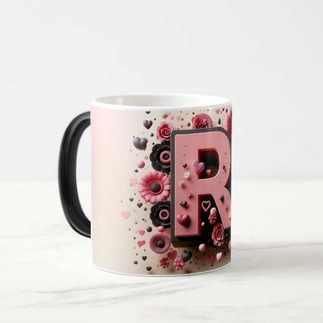 Taza Mágica R Valentine Alphabet 3D (Anverso izquierdo)