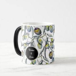 Taza Mágica Rama de oliva azul púrpura