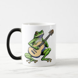 Taza Mágica Rana divertida tocando guitarra personalizada