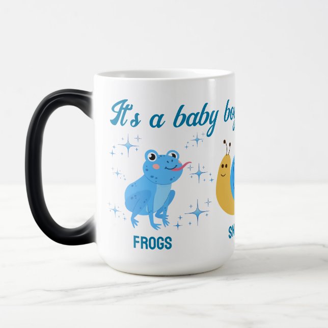 Taza Mágica Ranas retro y caracoles género revelan que es un n (Izquierda)