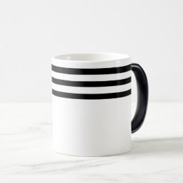 Taza Mágica Rayas simples minimalistas en blanco y negro