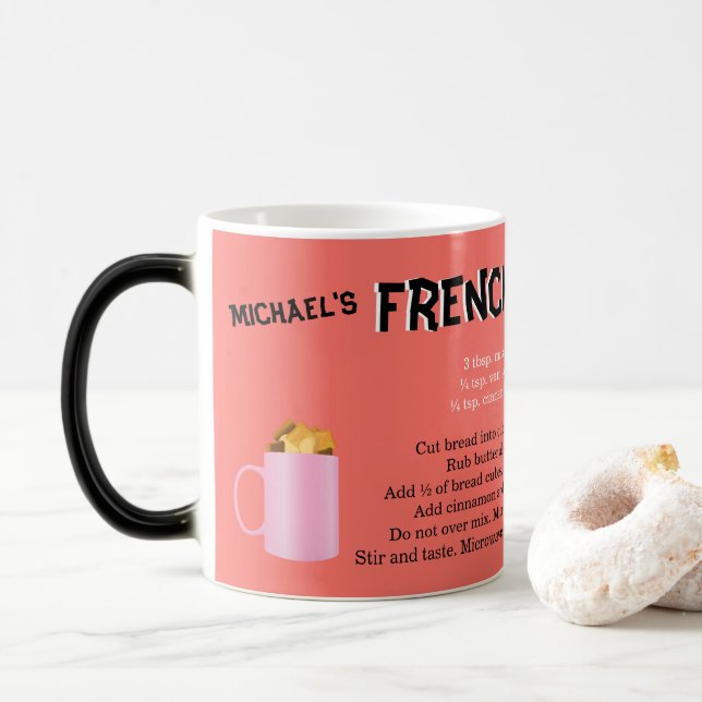 Taza Mágica Receta de tostada francesa de monograma asombrosa  (Con donut)