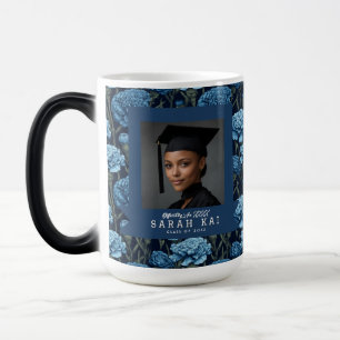 Taza Mágica Recuerdo de foto con estampado de clavel en negrit