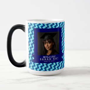 Taza Mágica Recuerdo de foto con estampado geométrico en negri