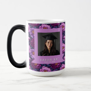 Taza Mágica Recuerdo de graduación de peonías elegantes