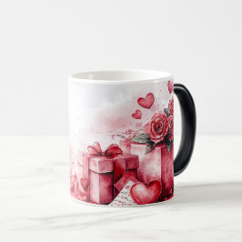 Taza Mágica Red Gift and Roses Valentines