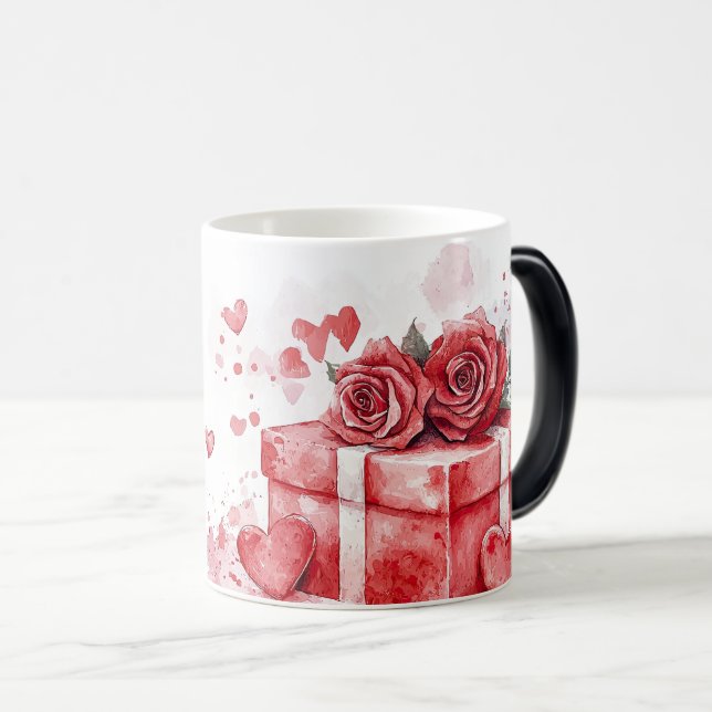 Taza Mágica Red Gift and Roses Valentines (Anverso derecho)