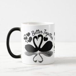 Taza Mágica Reflexión de la silueta de cisne en el agua