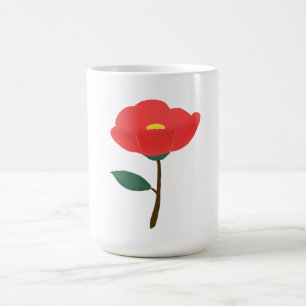 Taza Mágica Regalo Botánico de Flor de Camelia Roja
