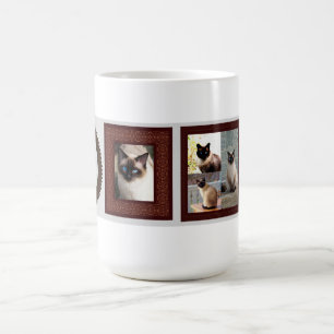 Taza Mágica regalo de foto enmarcada de familia de gato siamés