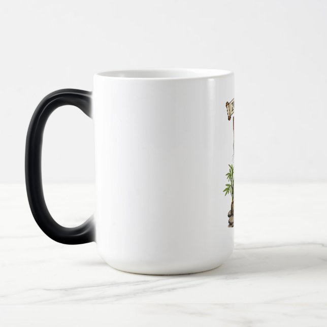 Taza Mágica Regalo de gato gris divertido tranquilo gato atigr (Izquierda)