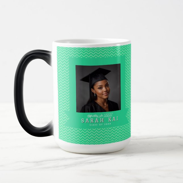 Taza Mágica Regalo de Graduación con Patrón Abstracto Elegante (Izquierda)