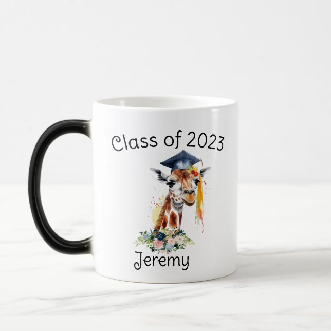 Taza Mágica Regalo de Graduación de Girafa Cuta (Izquierda)