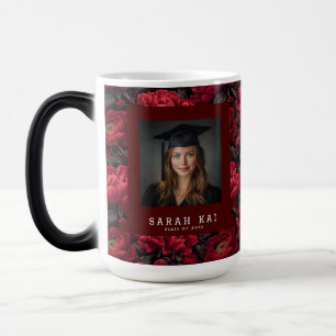 Taza Mágica Regalo de graduación floral de peonías únicas