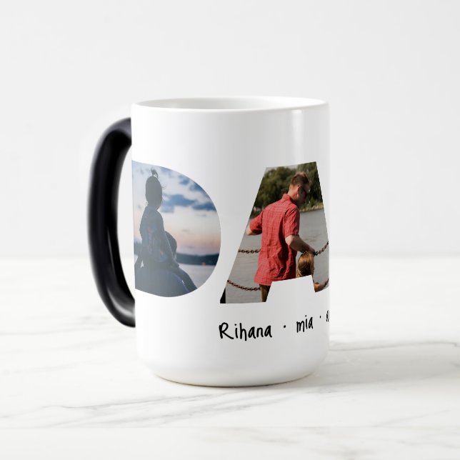 Taza Mágica Regalo fotográfico personalizado del día del padre (Anverso izquierdo)