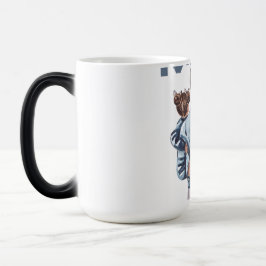 Taza Mágica Regalo personalizado de Super Mamá con hijo e hija