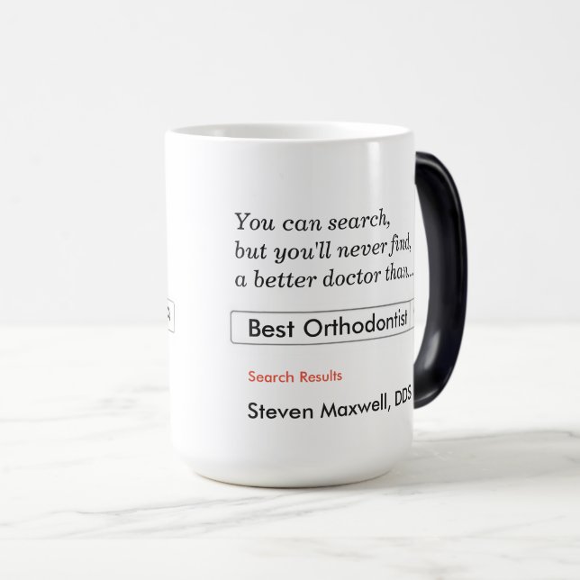 Taza Mágica Regalo personalizado para los ortodoncistas. (Anverso derecho)