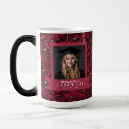 Taza Mágica Regalo único con patrón de anémonas para él gradua