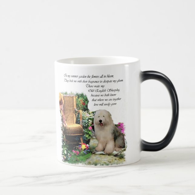 Taza Mágica Regalos de arte de Sheepdog ingleses viejos (Derecha)