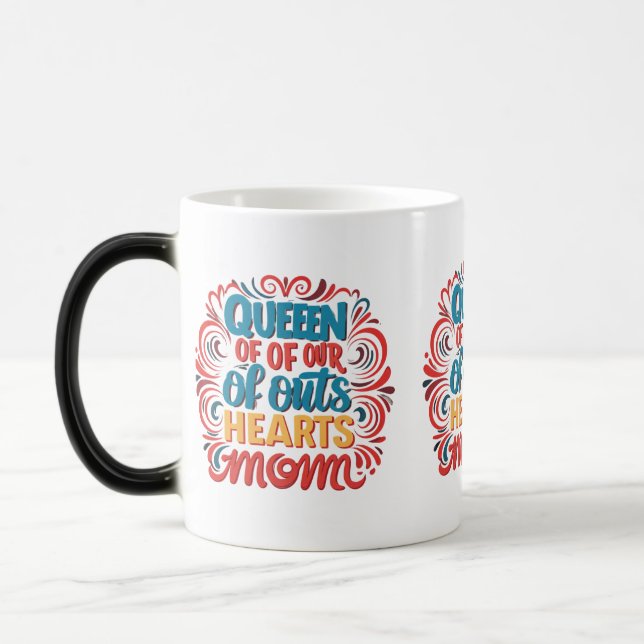 Taza Mágica Reina de nuestros corazones mamá Morphing Mug (Izquierda)