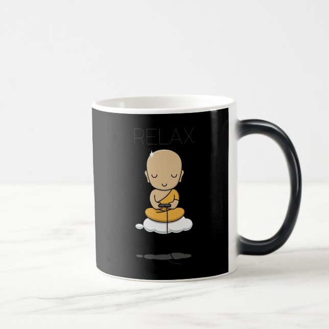 Taza Mágica Relájate, Monje Budista Jugando Juego (Derecha)